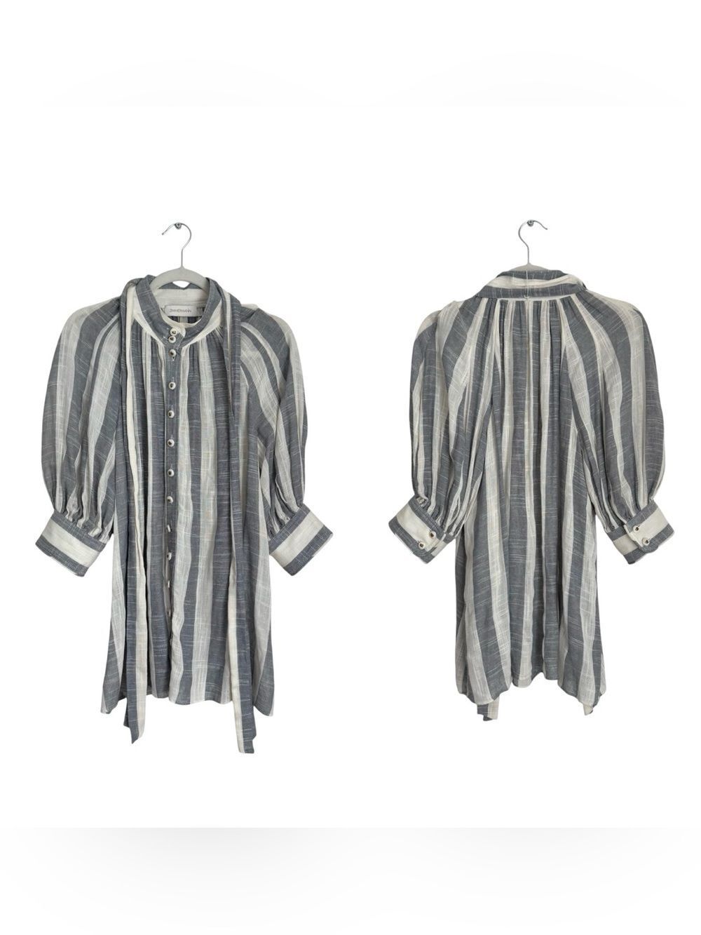 NEW ZIMMERMANN
Matchmaker Swing Stripe Tie Neck Button-Up Shirt - Picture 11 of 17